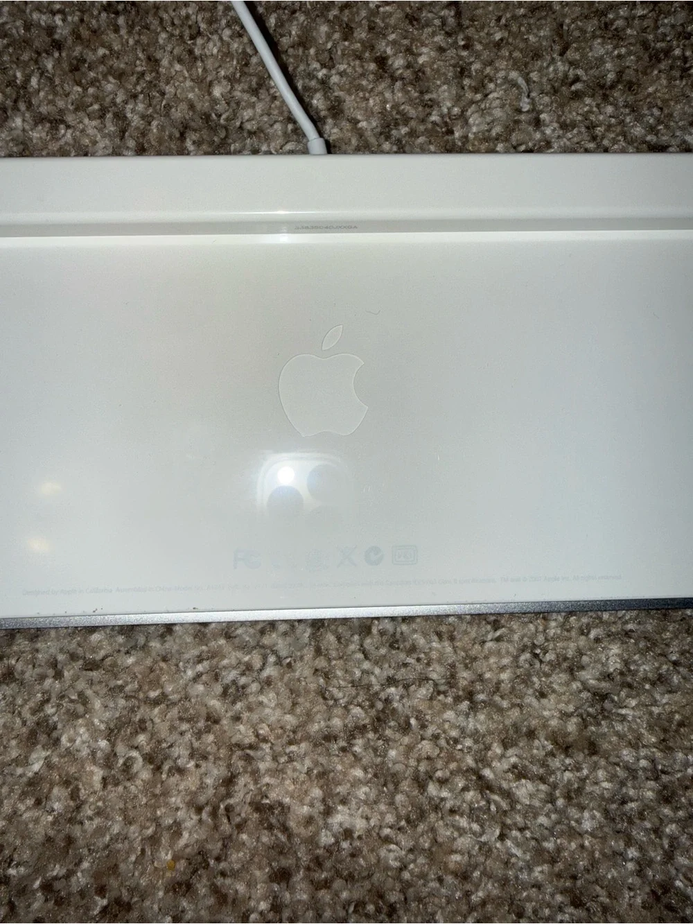 Apple White and Silver Wired USB Keyboard with Numeric Keypad